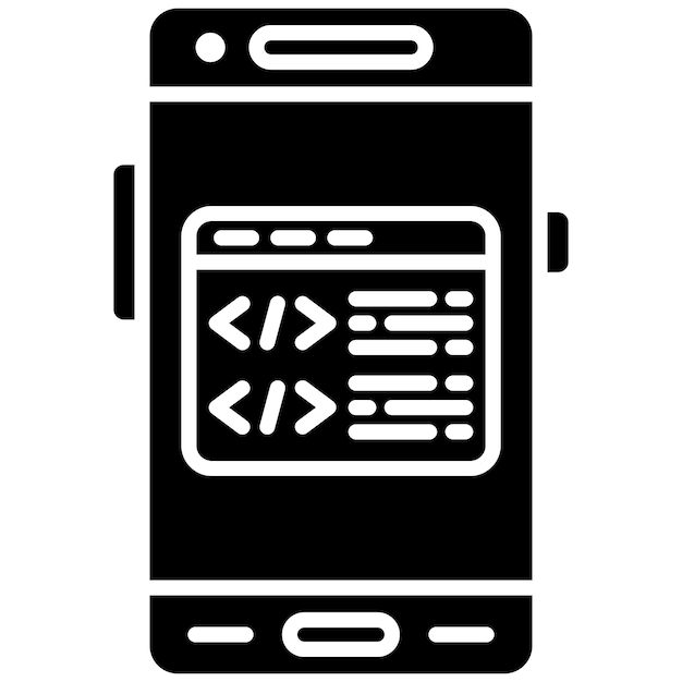 Programming Glyph Solid Black Illustration