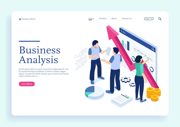 project management and financial report strategy and analyzing business growth with characters