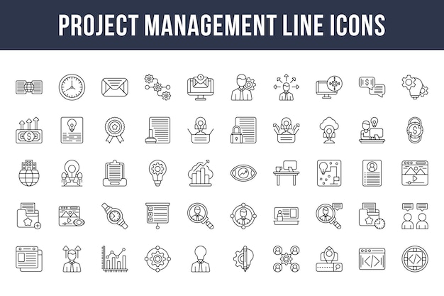 Project Management Line Icons