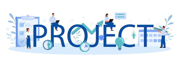 Project typographic wording and illustration.