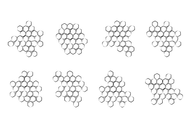 Propolis honeycomb set Hand drawn textured brush honey comb Image bee wax Bee honey and propolis