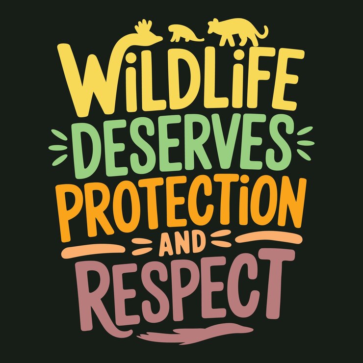 Vektori protect whats wild and free unique wildlife typography poster vector nature advocacy design