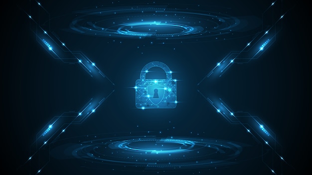 Protected guard shield security concept Security cyber digital Abstract technology background