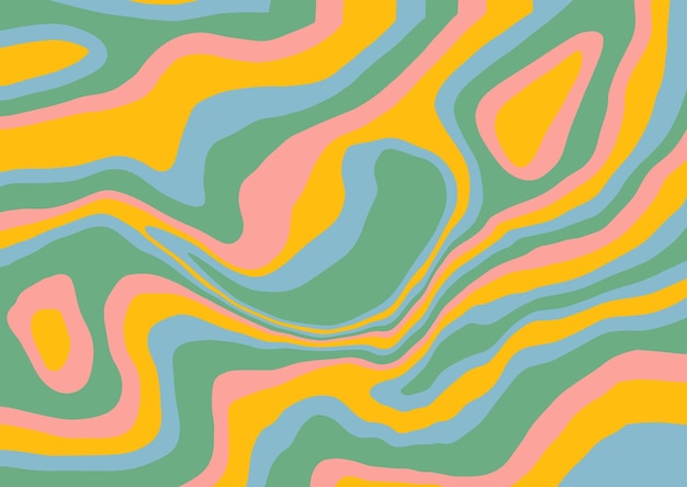 psychedelic swirl groovy pattern in retro pastel colors groovy liquid background in trendy s s style