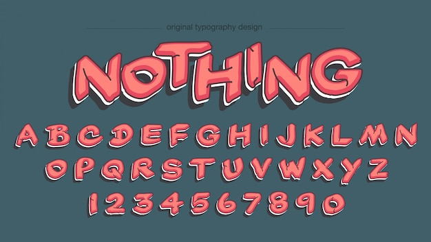 Punainen graffityylinen typografia design