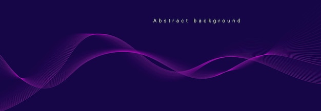 Purple background with flowing wave lines Futuristic technology concept Vector illustration
