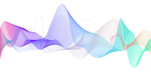 Purple blue Sound wave line curve on white background. Element for theme technology futuristic vector