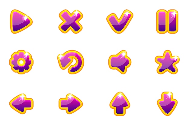 purple collection set glass buttons for Ui