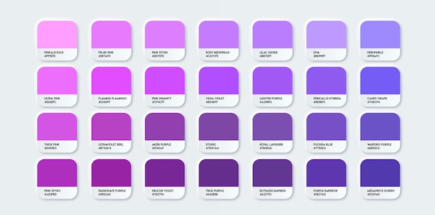 purple color guide palette with color names catalog purple samples with rgb hex codes and names
