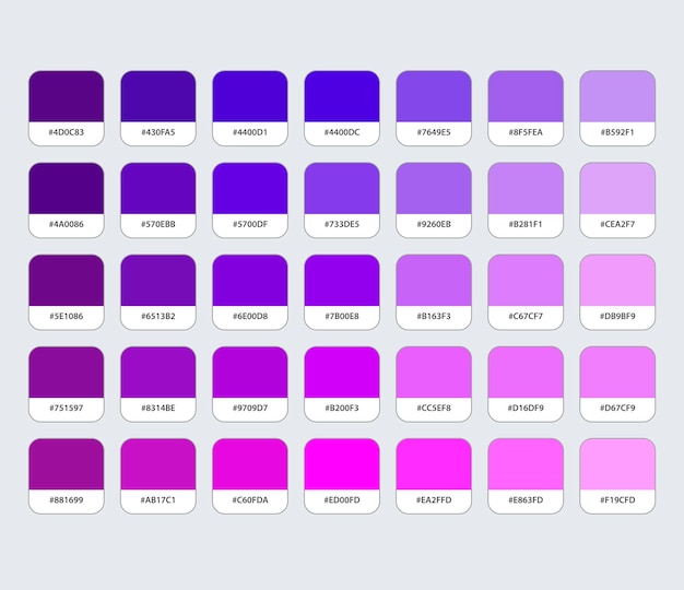 purple color palette with hex
