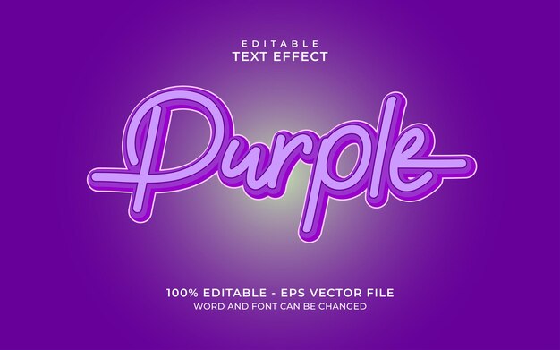 Purple editable text effect purple and soft text style