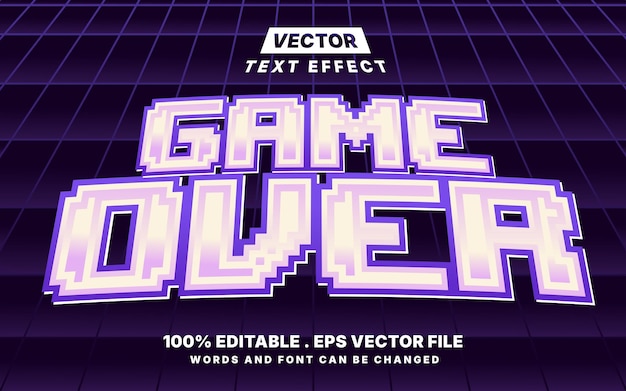 Purple game over editable text effect