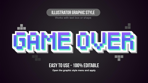 Purple pixel 3d gaming typography