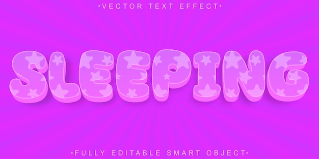 Purple Sleeping Vector Fully Editable Smart Object Text Effect