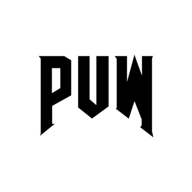 puw letter logo design for technology company puw logo design black and white color combination puw logo puw vector puw design puw icon puw alphabet puw typography logo design