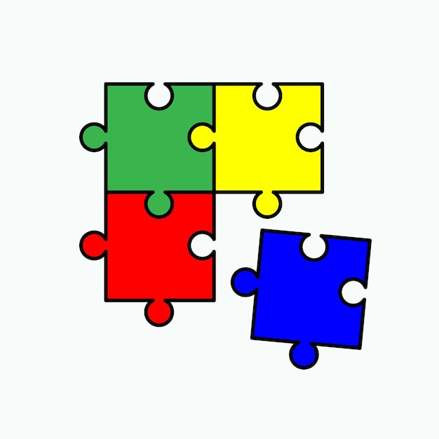 Puzzle Icon Team Work Leisure Symbol Strategy Tactic Connection Sign Vector