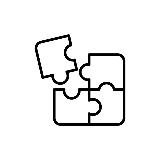 Puzzle pieces icon isolated on white background