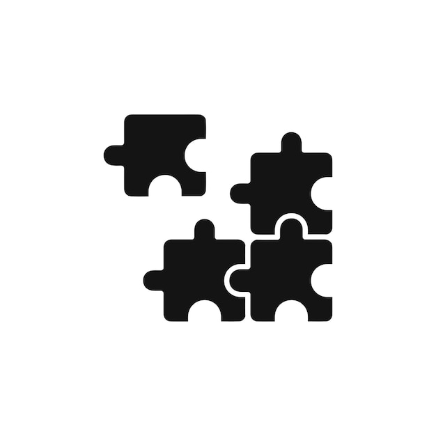 Puzzle pieces icon isolated on white background