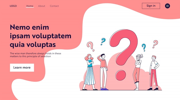 Puzzled people thinking over problem solution
