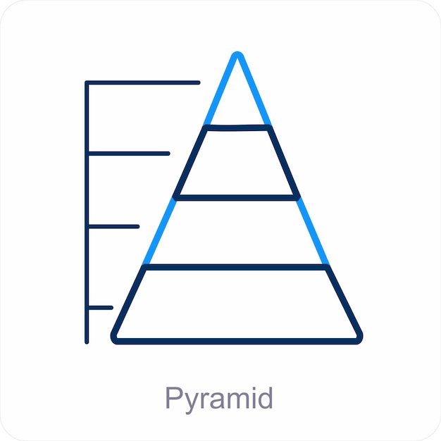 Pyramid and diagram icon concept