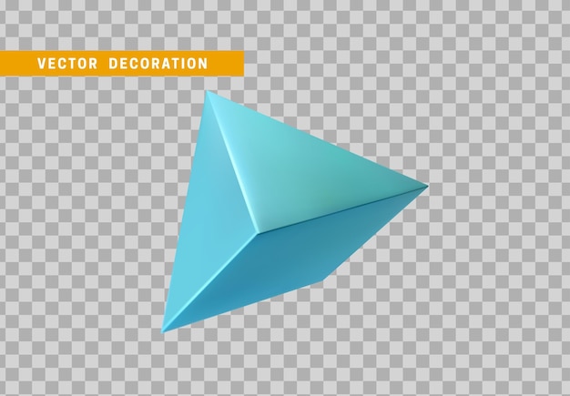Pyramid isolated blue color. 3d objects geometric shape. vector illustration