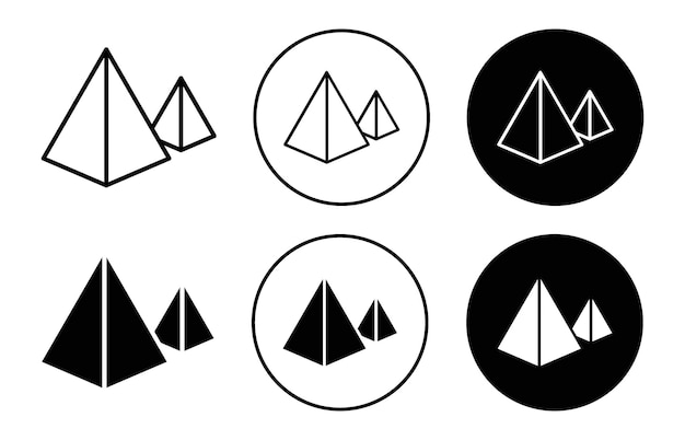 Pyramids icon collection of outline thin line symbol or sign