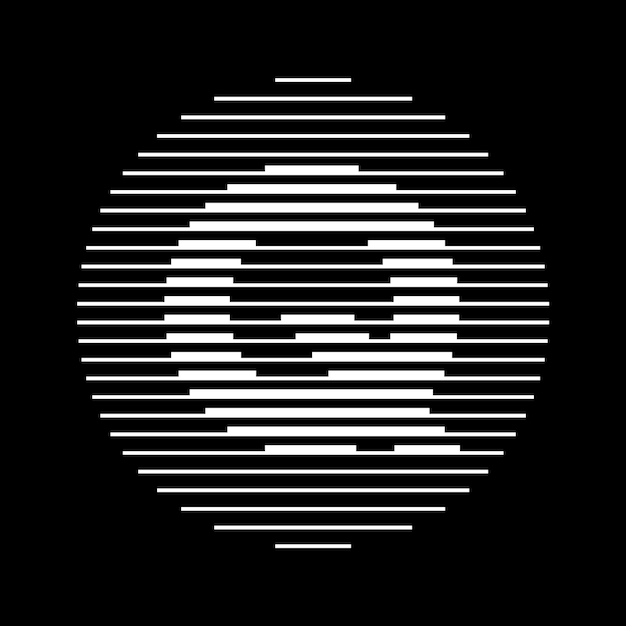 Q Alphabet Letter Logo Round Circle Line Abstract Optical Illusion Stripe Halftone Symbol Icon