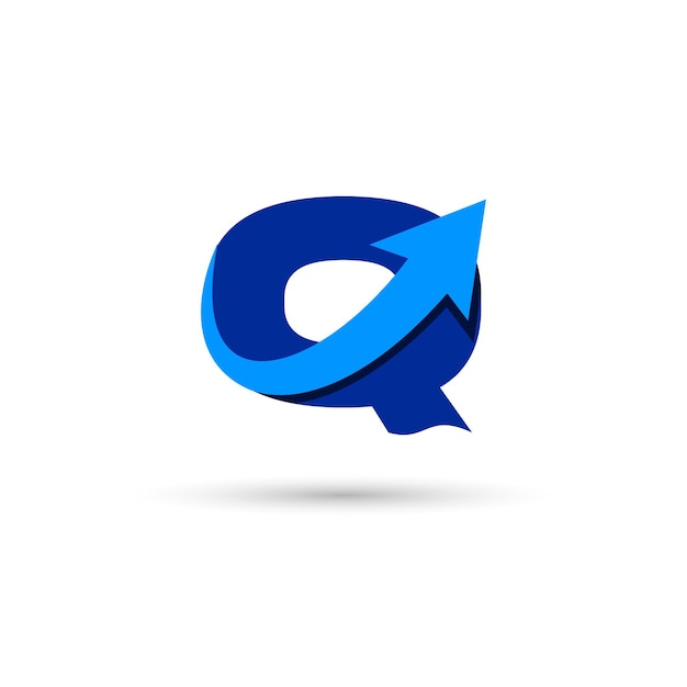 q letter with arrow logo template illustration vector design