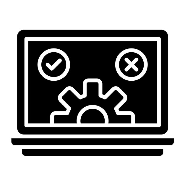 Qa Testing Glyph Solid Black Illustration