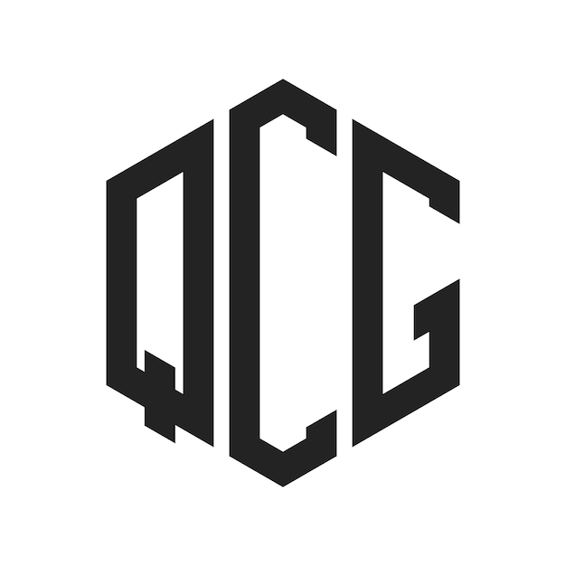 QCG Logo Design Initial Letter QCG Monogram Logo using Hexagon shape