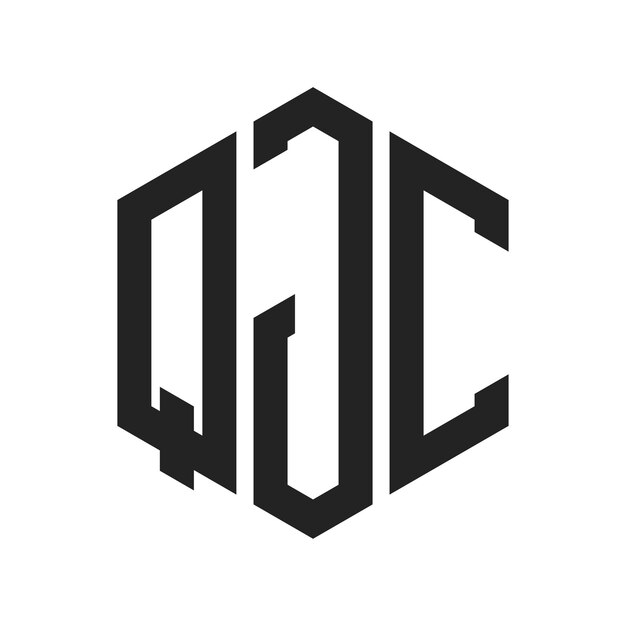 QJC Logo Design Initial Letter QJC Monogram Logo using Hexagon shape