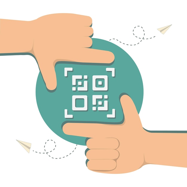 QR code icon cashless shopping payment contactless or money transfer concept Vector illustration