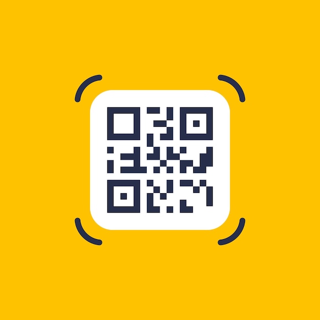 QR code icon Sticker template Scan for pay Vector illustration isolated