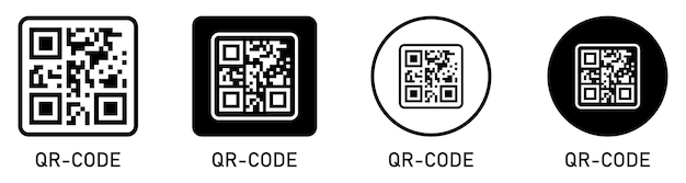 qr code icons set set of digital scanning qr code icons isolated on a white background barcode scanner icon qr code for payment flat style vector illustration