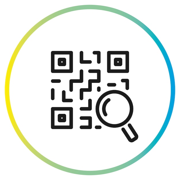 qr code with magnifier icon