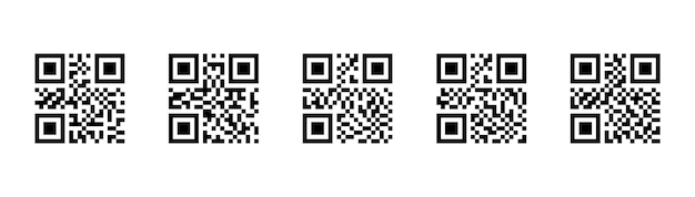 QR codes icon set QR codes collection Digital scanning QR cod