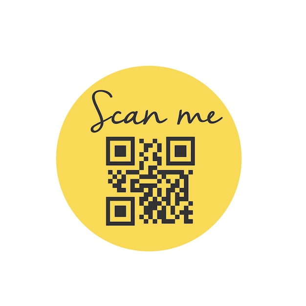 QR-koodi älypuhelimelle. Teksti "skannaa minut älypuhelimella" ja ikoni QR-koodista maksua varten