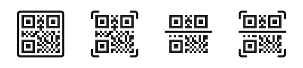 qrcode scan icons quick response code icons silhouette style vector icons