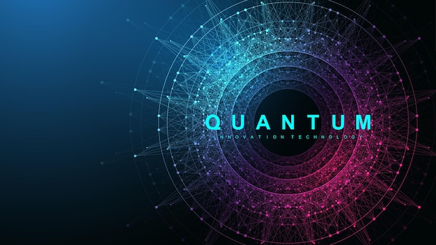 Quantum computer innovation technology concept Sphere explosion background Deep learning artificial intelligence Big data algorithms visualization quantum explosion vector illustration