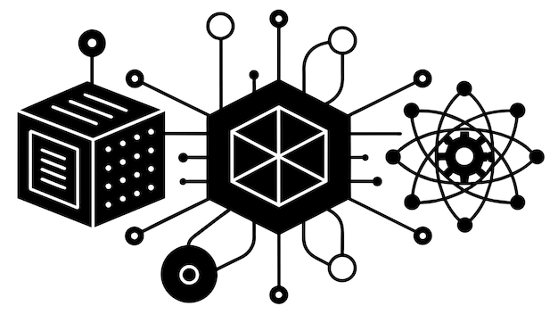 quantum computer programming vector graphics illustration EPS source file format lossless scaling ic