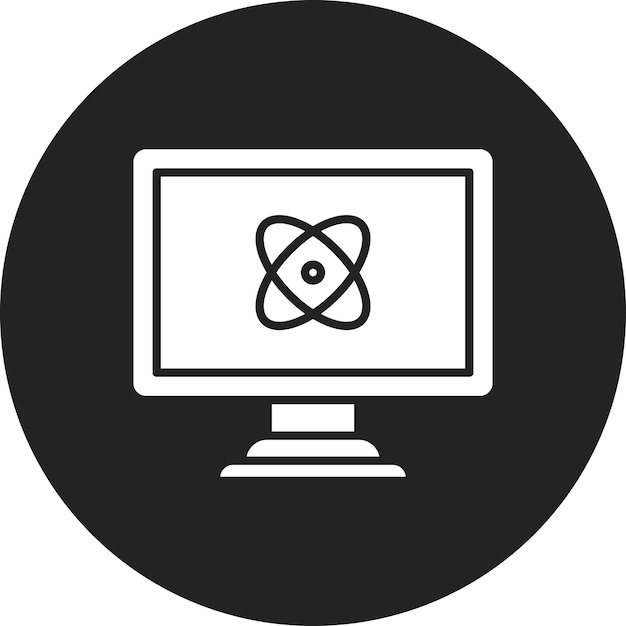quantum computing icon vector image can be used for computer and hardware