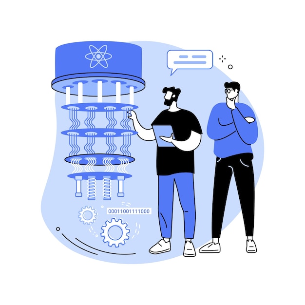 Quantum computing isolated cartoon vector illustrations