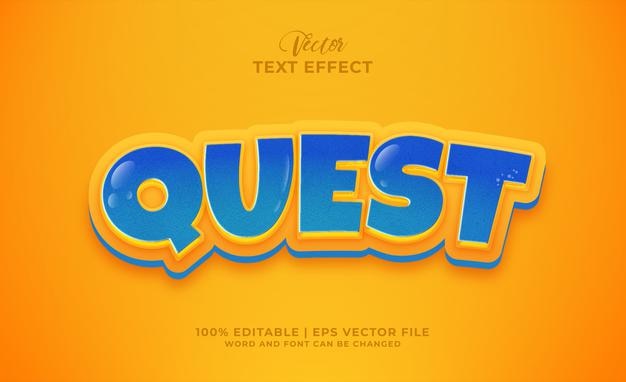 Quest cartoon style editable text effect