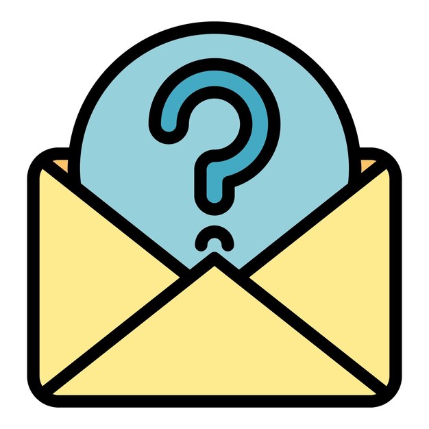 question envelope icon outline question envelope vector icon color flat isolated