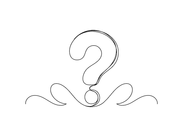 Question mark continuous one line drawing isolated vector illustration