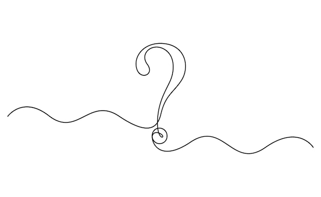 Question mark continuous single line drawing vector sketch illustration