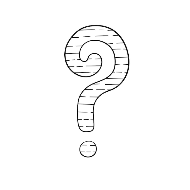 Question mark hand drawn in doodle style vector illustration Quiz and Exam concept