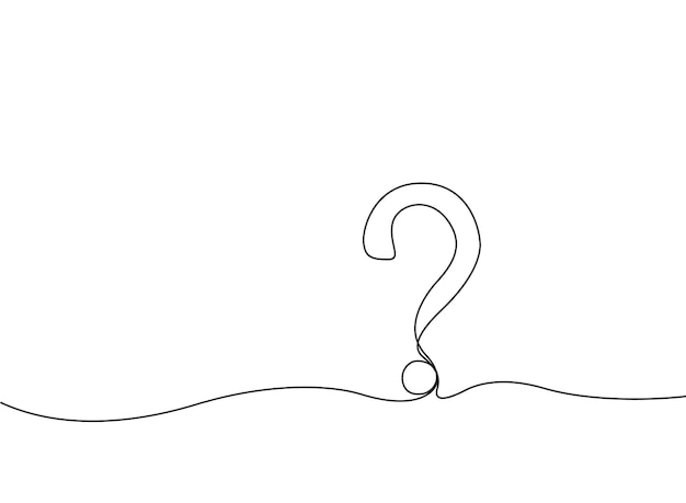 Question mark line drawing continuous line art vector illustration