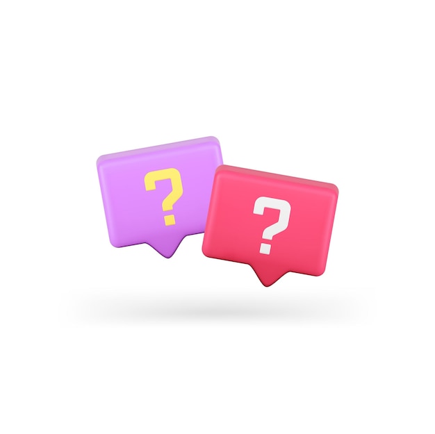 question mark quick tips quiz brainstorm knowledge information 3d icon realistic vector illustration