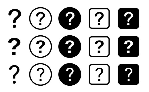 Question marks Icon Bubble question icon Question mark symbol on isolated white background Set related to question marks